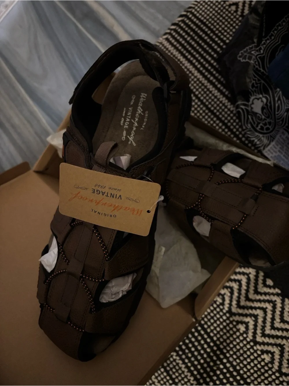 Weatherproof Brown Leather-Textured Men